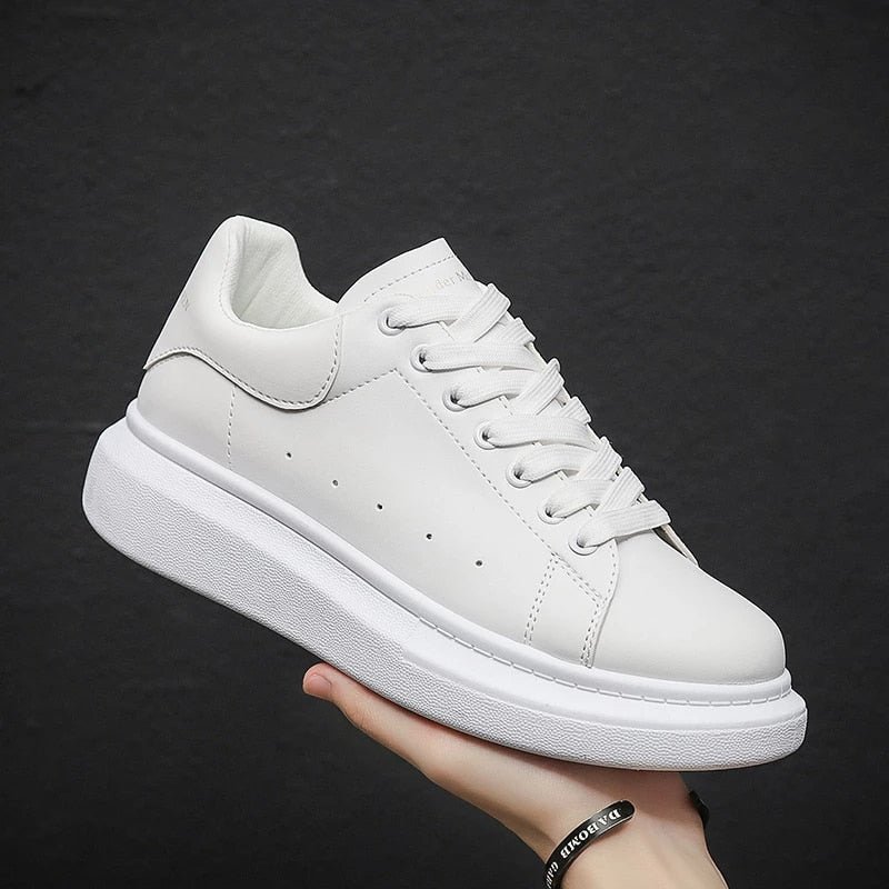 White Sneakers for Men | Comfortable Thick Sole | Timeless Design