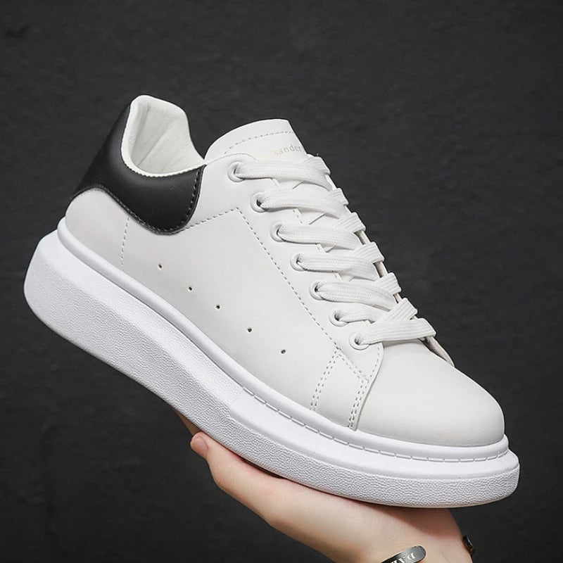 White Sneakers for Men | Comfortable Thick Sole | Timeless Design