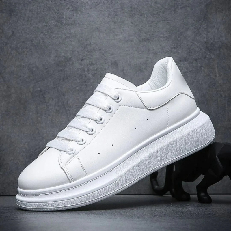 White Sneakers for Men | Comfortable Thick Sole | Timeless Design