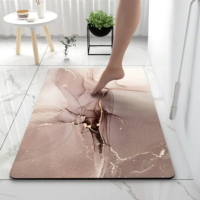 AquaArt Luxe Bath Mat - Water Absorbent and Quick Drying
