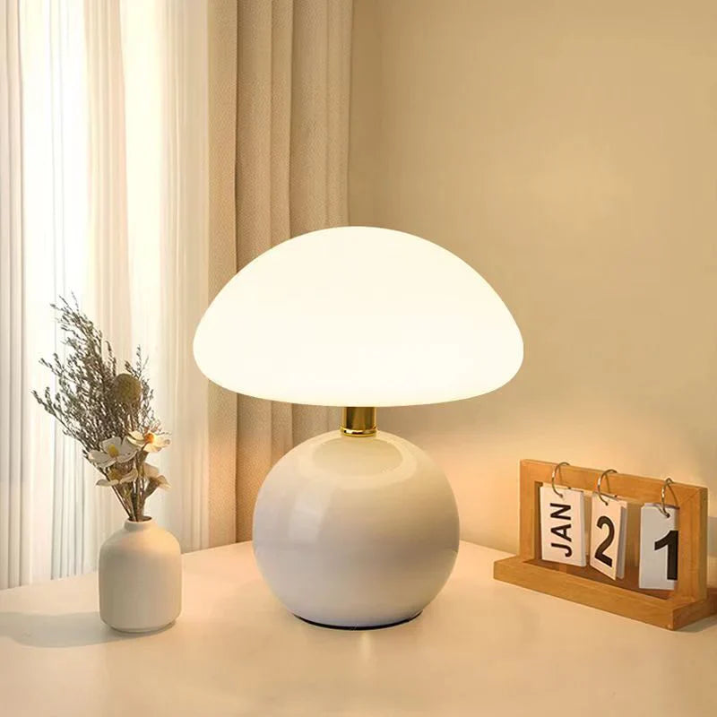 Cream Mushroom Lamp - French Vintage Lamp