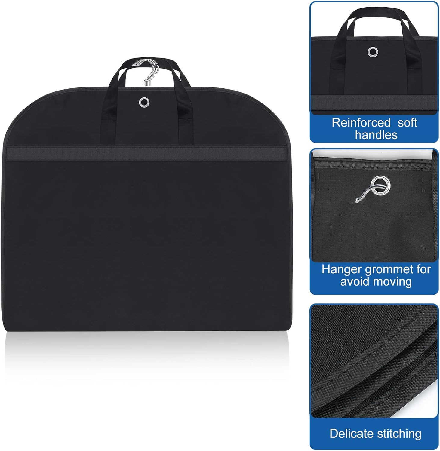 Waterproof Oxford Garment Bag – 109.2cm Suit Cover with Side Pleat and Pockets (Buy 1, Get 1 FREE)