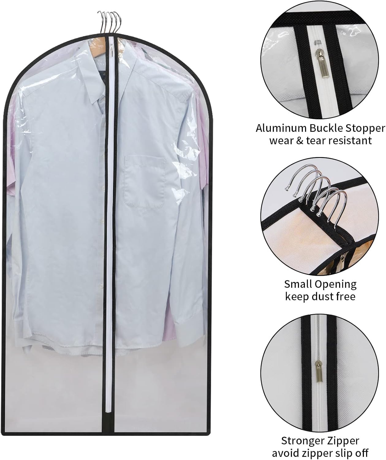 PEVA Garment Bag Set – 12-Pack Hanging Garment Covers in 3 Sizes (Buy 1, Get 1 FREE)