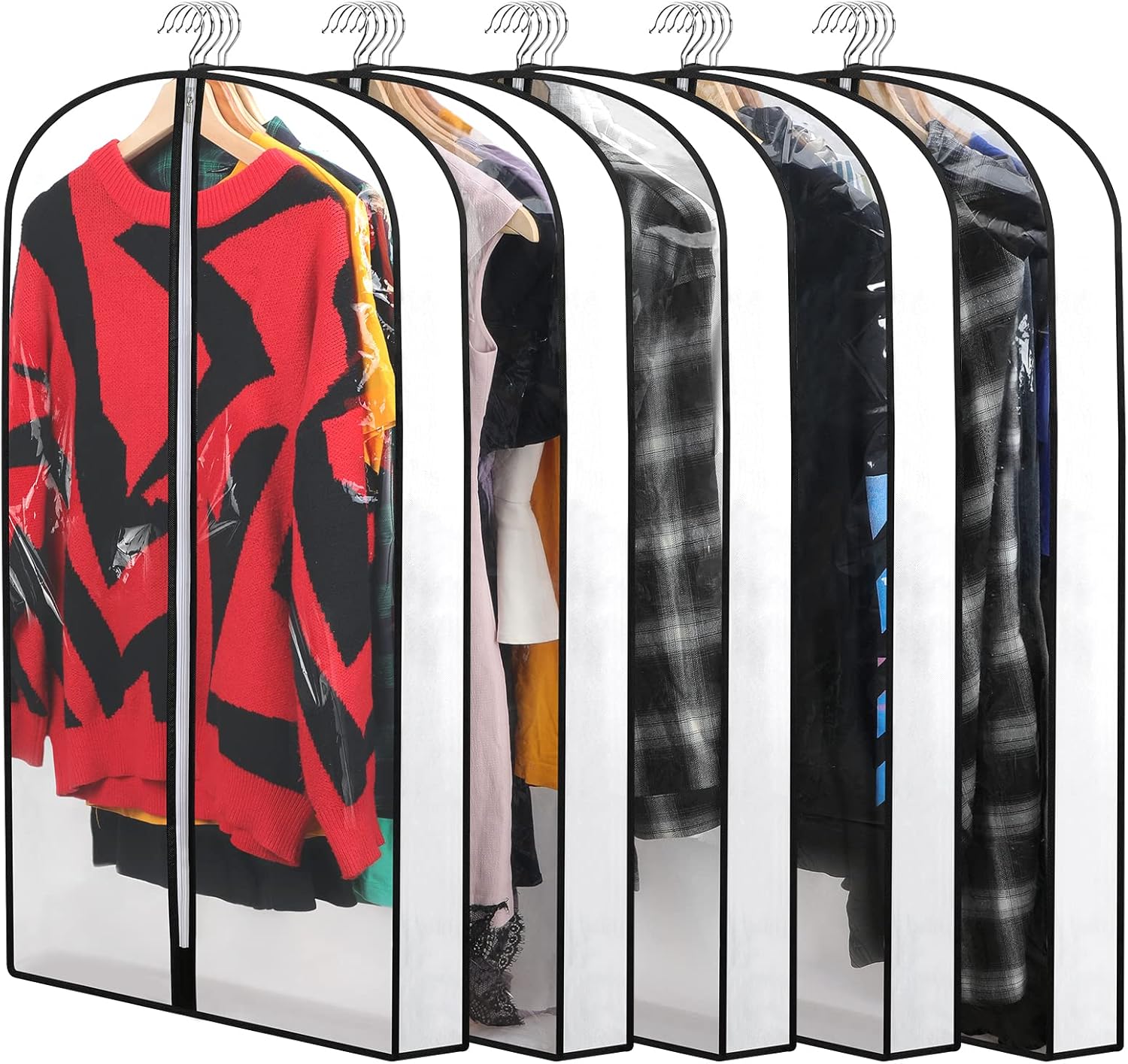 PEVA Garment Bag Set – 12-Pack Hanging Garment Covers in 3 Sizes (Buy 1, Get 1 FREE)