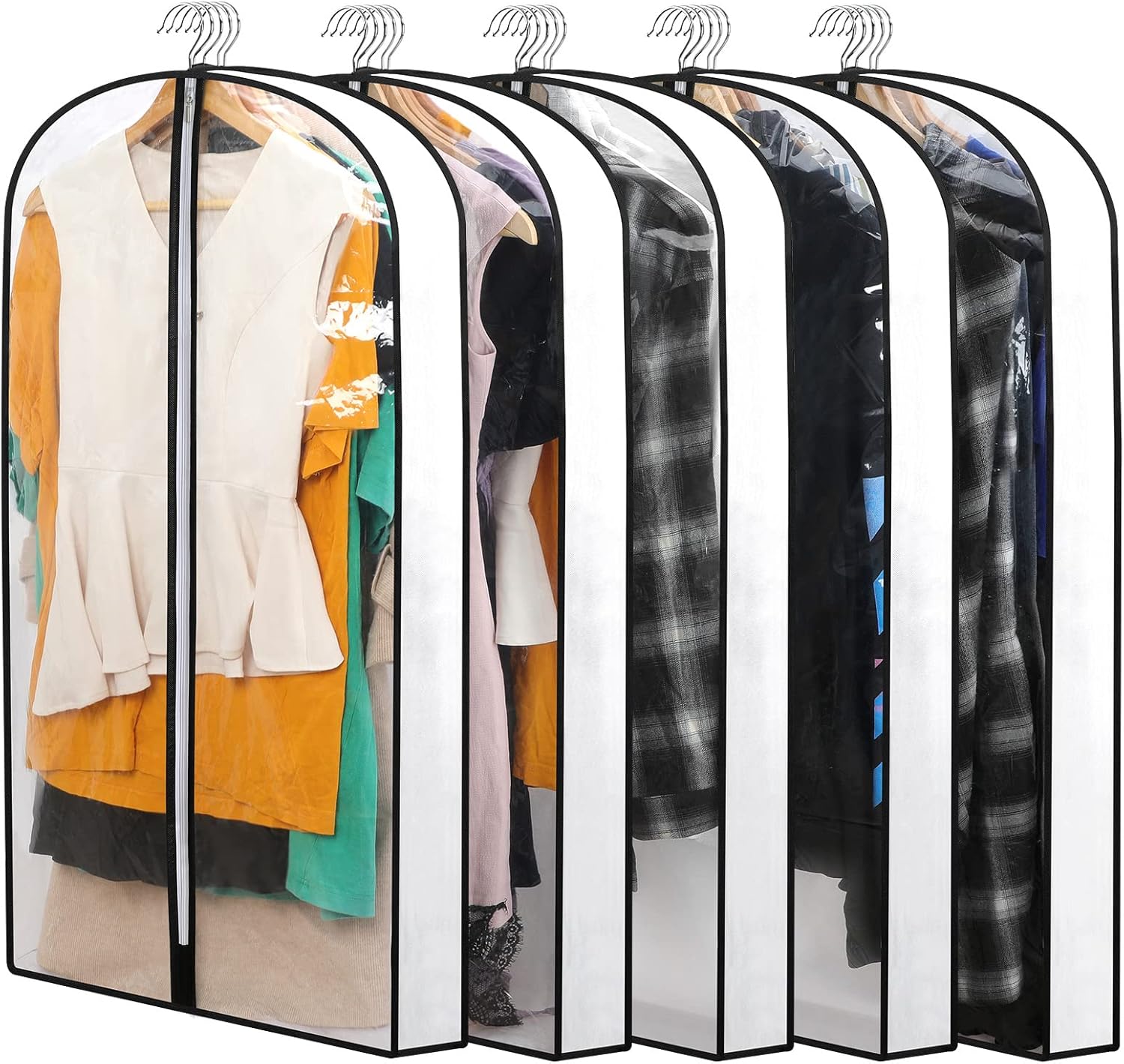 PEVA Garment Bag Set – 12-Pack Hanging Garment Covers in 3 Sizes (Buy 1, Get 1 FREE)
