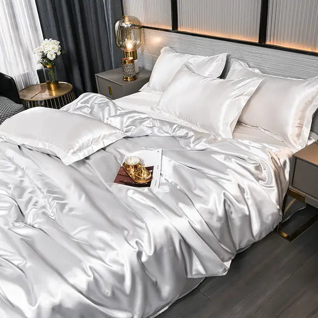 SilkSerenity Satin Duvet Cover - Luxury and Comfort