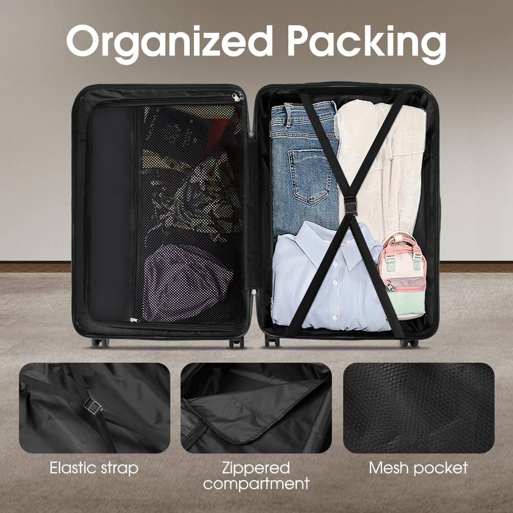 ABS Hard Shell Suitcase with Spinner Wheels & TSA Lock