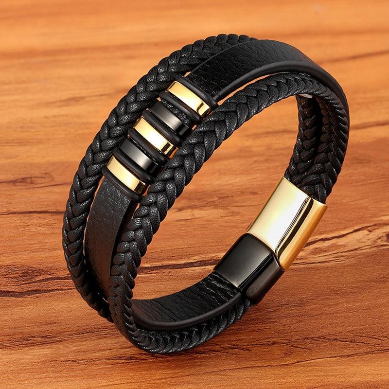 Leather Men's Bracelet - Timeless Elegance & Style