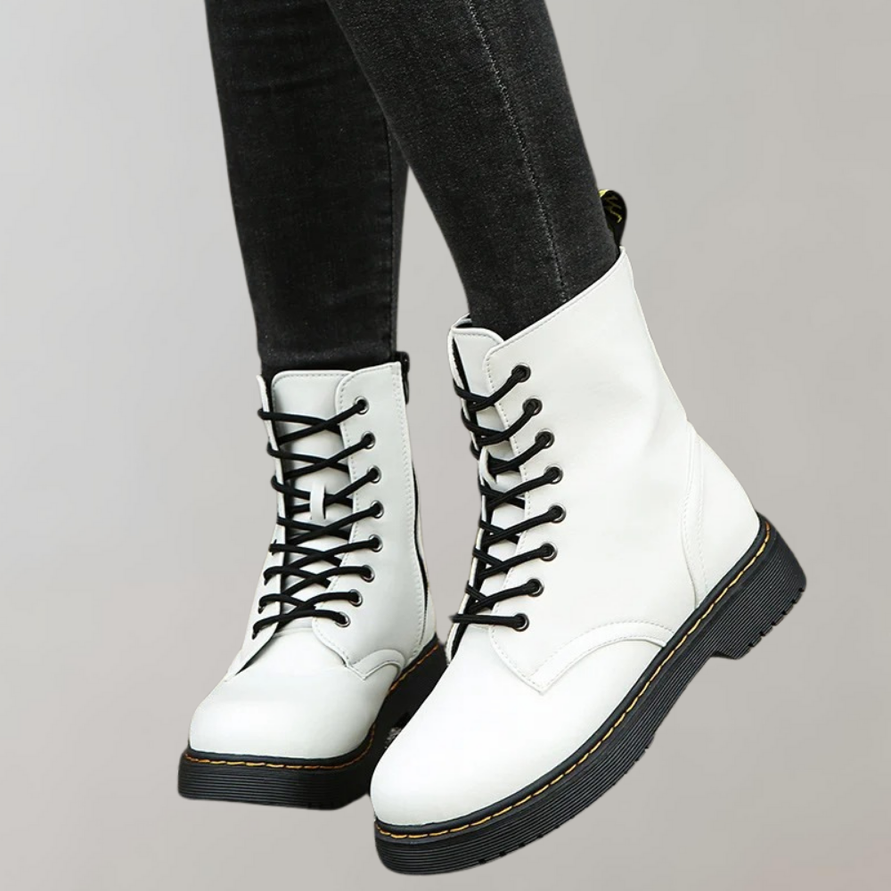 Stylish Lace-Up Shoes - Leather Ladies' Boots Silky
