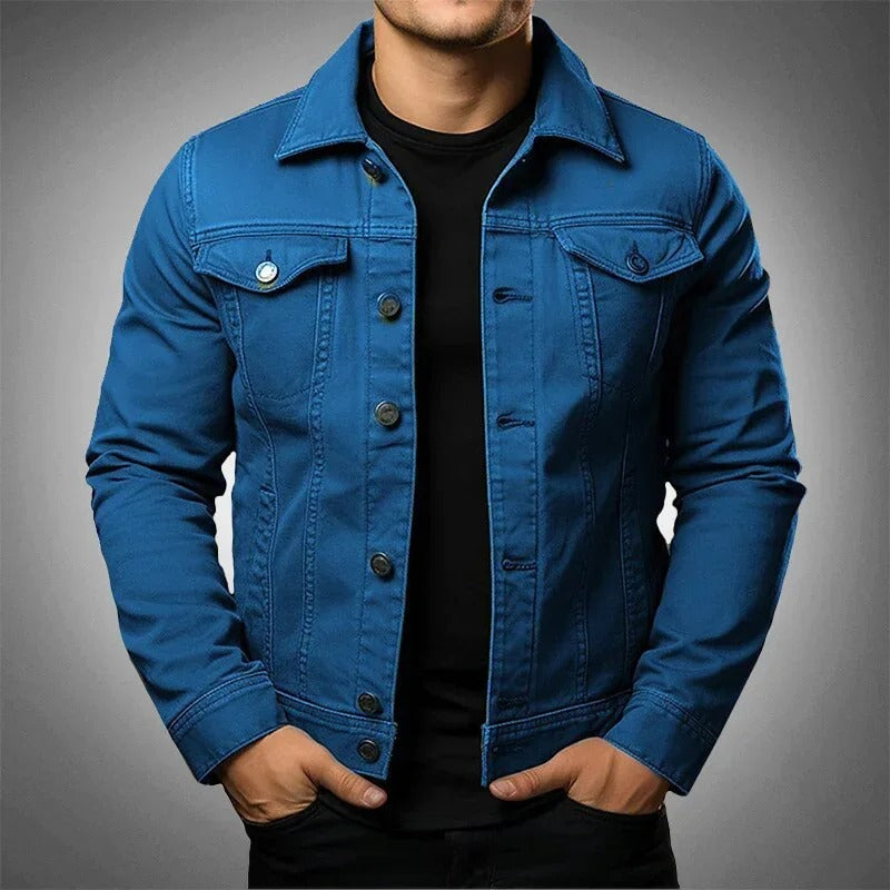 Black Lightweight Men's Denim Jacket - Stylish & Comfortable