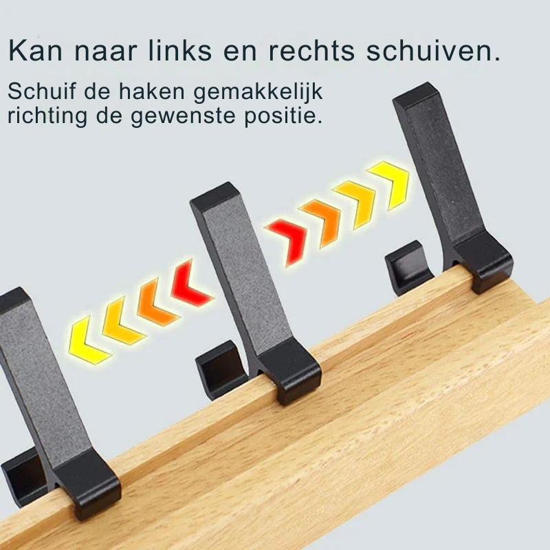 Wall Coat Rack | Scandinavian Black | Adjustable Hooks